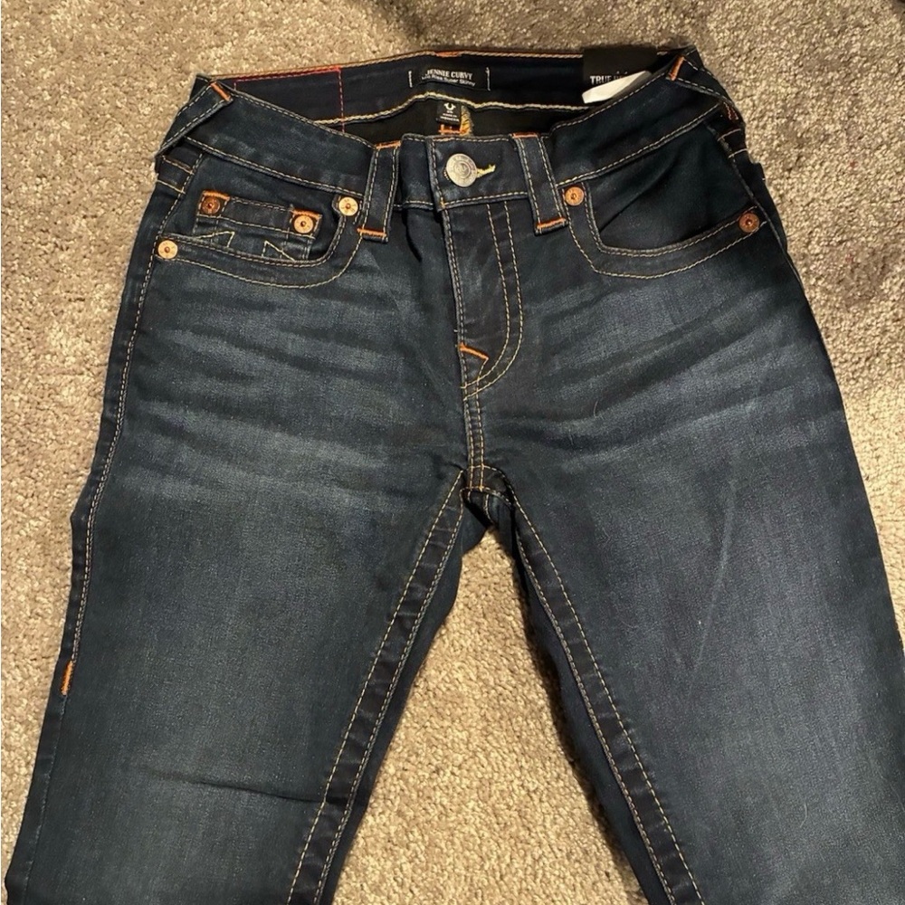 True Religion Dark Indigo Jennie Curvy Skinny Jeans